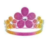 Rainbow Glitter Flower Tiara (Pack of 1) - Stunning Headpiece, Perfect Accessory for Kids Birthday Parties, Dress Up, Halloween, & Pageants Halloween, World Book Day