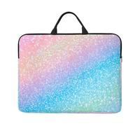 Rainbow Glitter Laptop Case 14 Inch Shine Laptop Bag for Women Men, Water-Resistant Business Computer Carrying Bag Shockproof Notebook Sleeve