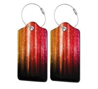 Rainbow Glitter,Luggage Tags Pu Leather Name Tag Travel Suitcase Identifier ID Tags Durable Luggage Label 2 pcs