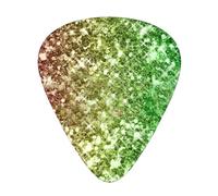 Rainbow Glitter Sparkle,12 Pcs Guitar Pick,3 Different Thickness Plectrums for Acoustic Guitar Bass Ukulele (0.46mm 0.96mm 0.71mm)