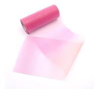 Rainbow Glitter Tulle Roll, 15cm*10 Yards Gradient Glitter Tulle Roll, Sparkly Netting Fabric for Crafts Gift Wrapping Party, Red