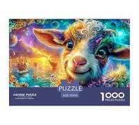 Rainbow Goat in A Cosmic, Nautical Setting 1000Pc Jigsaw Puzzle Dream Sheep Family Puzzle Game for Adults, Kids & Elders 70x50cm/1000pcs