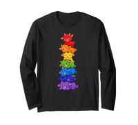 Rainbow Goat Pride Kawaii Cute LGBTQ Stack Long Sleeve T-Shirt