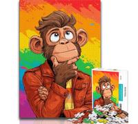 Rainbow Gorilla 1000 Piece Jigsaw Puzzle for Adults Teens,Decompressing Intellectual Educational Toy Secret Santa Gifts (38x26cm)