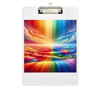 Rainbow Gradient Clipboards Acrylics Fashion Clipboard Hardboard Clipboard Standard Size with Low Profile Metal Clip for Teachers, Students, Nurses