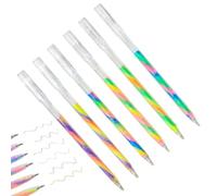 Rainbow Gradient Colouring Pencils - Retractable Glitter Gel Pens, 1.2 mm Fine Tip, Smooth Ink with Low Gradient, Comfortable Grip, Elegant Design, Rainbow Gradient Pencils for Jour