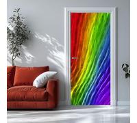 Rainbow Gradient Door Stickers for Interior Doors - Abstract ArtDoor Mural Peel and Stick Self-Adhesive Removable for Bedroom, Living Room, House Decoration 95x215cm