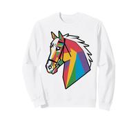 Rainbow Gradient Horse Line Art Design Sweatshirt