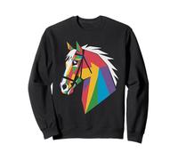 Rainbow Gradient Horse Line Art Design Sweatshirt