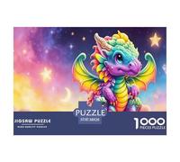 Rainbow Gradient Juvenile Dragon Jigsaw Puzzles for Adults Interesting Puzzles 1000 Jigsaws Brain Challenge for Adults Gifts 38x26cm/1000pcs