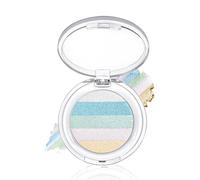 Rainbow Gradient Multichrome Highlighter Powder - Shimmer Pressed Makeup，#1 | Rich Metallic Shimmer Pigment, Smooth Blendable Texture, Multi-Use For Cheeks/Collarbone/Eyes, Creative Glamorous Makeup
