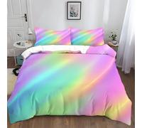 Rainbow Gradient Pattern In Color Duvet Covers King Size Coloured Quilt Cover Warm Bedding Set 3 PCS With Pillowcases Ultra Soft Anti Allergic Non Iron Microfiber for Children Adults