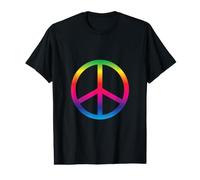 Rainbow Gradient Peace Sign Value Graphic T-Shirt
