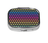 Rainbow Gradient Seamless Pattern,Meta Pill Box 2 Compartment Medicine Case,Portable Organizer