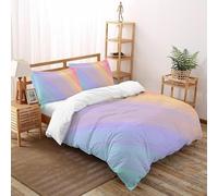 Rainbow Gradient Serenity Bedding Set 3D Printed Theme Duvet Cover Set 3 Pieces Microfiber Comforter Cover for Boys & Girls with Pillowcase Super King（260x220cm）