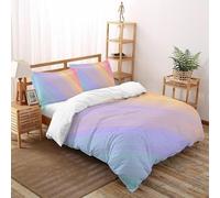 Rainbow Gradient Serenity Bedding Set Digital Printe Theme Duvet Cover Set 3 Pcs Microfiber Quilt Cover Suitable for Boys & Girls with Pillowcase King（220x240cm）