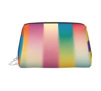 Rainbow Gradient Stripe Print Chic Travel Makeup Bag, Cute Cosmetic Pouch for Women for Purse and On-the-Go Use