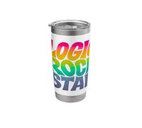 Rainbow Gradient Typography Design Stainless Steel Insulated Tumbler