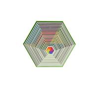 (Rainbow green) Novelty 3d Print Illusion Hexagons Fidget Spinner For Children With Magnets Creative Diy Kids Antistress Toy Adults Stress Gift