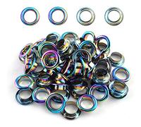 Rainbow Grommets Sewing Eyelets - 10mm Metal Eyelets Round Inner Hole Grommets DIY Rivet Leathercraft Accessories for Bead Cores Clothes Leather Canvas 50set