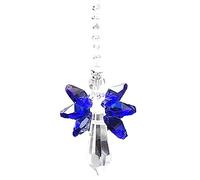 Rainbow Guardian Angel Crystal Glass Suncatcher Pendants Window Hanging Decor Ornament for Home Car Decoration(Blue)