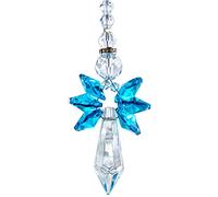 Rainbow Guardian Angel Crystal Suncatcher as Home/Car Decoration & Porch Decor & Hangings Crystal Glass Ornament for Mom Women (Blue)