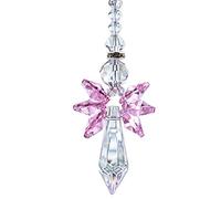 Rainbow Guardian Angel Crystal Suncatcher as Home/Car Decoration & Porch Decor & Hangings Crystal Glass Ornament Gift for Mom Women (Pink)