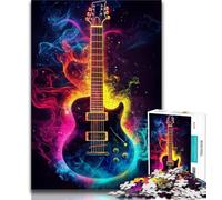 Rainbow Guitar Jigsaw Puzzles 1000 Pieces for Adults Teens,Toys Educational Games Stress Relieving Wishlist with Santa Claus 38x26cm