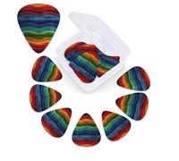 Rainbow Guitar Picks 12 Pack Plectrums with Organizer Box, 3 Different Thickness Includes Thin Medium Heavy Picks