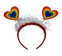 Rainbow Hair Accessories Women Headband Adjustable Plush Plastic | Pride Month Design, Bright Painted Shape, Not Easy to Fall, Suitable for Parties and Events