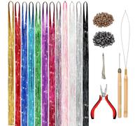 Rainbow Hair Extension Tool Set Halloween Christmas New Year Party Overwhelming Highlights Glittering Over-Thinking Trendy Women Accessories