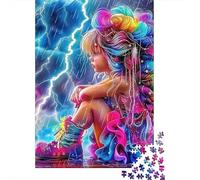 Rainbow Hair Girl 1000 Piece Jigsaw Puzzle For Adults Challenging Game Stress Relief Puzzle Exercise The Memory of The Brain for The Whole for Women, Gifts for Men 500pcs (52x38cm)