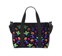 Rainbow Halloween Ghost Duffel Bags for Traveling - Lightweight Personal Item Travel Bags for Women, Gym Bags for Men, Black, One Size
