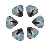 Rainbow Halloween Ghost Witch Hat Spiders Print Guitar and Ukulele Picks For Music Lovers 12 PCS Mixed Gauges(0.46/0.71/0.96mm)