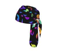 Rainbow Halloween Ghost Witch Hat Spiders Printed Breathable Cycling Cap, Moisture Wicking Headwrap Do Rag, for Tactical Paintball Use