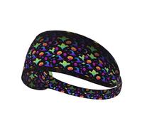 Rainbow Halloween Ghost Witch Hat Spiders Printed Stretchy Sport Headband, Helmet Compatible, for Outdoor Hiking Cycling Running Workout