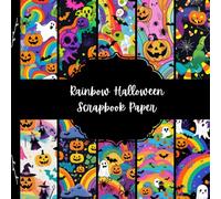 Rainbow Halloween Scrapbook Paper, Colorful Spooky Junk Journal Paper, Creepy Decorative Paper, DIY Projects, Origami, Collage Sheets, Decoupage Paper, 10 Designs, Double SIded