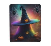 Rainbow Halloween Spirit Witch Hat Spiders 1 Mouse Pad, Computer Mouse Pad, Easy Sliding, Durable, Portable, Office and Home, Multiple Sizes