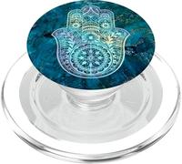 Rainbow Hamsa Hand of Fatima Blue PopSockets PopGrip for MagSafe