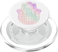 Rainbow Hamsa Hand of Fatima White PopSockets PopGrip for MagSafe