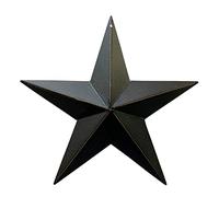 Rainbow Handcrafts Rustic Metal 3D Barn Star Patriotic Wall Decor Vintage Wall Star Country Primitive Home Decor July 4th Country Americana Patriotic Wall Ornament,Outdoor Decoration 8 Inches (Black)