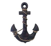 Rainbow Handcrafts Rustic Nautical Wooden Anchor with Rope Crosses Wall Art Decor,Hanging Wood Crossbar Anchor Decorative Home Bathroom Office Beach Themed Home Decoration 18''H