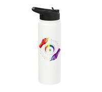 Rainbow Hands Pointing at Star and Moon Gay Pride LGBT Stainless Steel Insulated Water Bottle