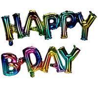 Rainbow Happy BDay Phrase Foil Balloon - 1 PC