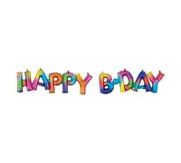 Rainbow Happy BDay Phrase Foil Balloon - 1 PC