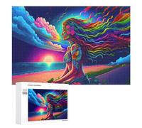 Rainbow Healing Goddess Decorative Jigsaw for Grown-Ups, 1000 PCS - Seasonal Gift, for Relaxing Solo Or Group Play