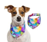Rainbow Heart Confetti,Pet Bib Scarf Cats Dog Bandana Dogs Towel Bib Adjustable Pet Scarf,S
