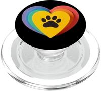 Rainbow Heart Dog Paw Shirt, Colorful Pet Lovers, Paw Colors PopSockets PopGrip for MagSafe