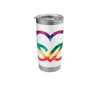 Rainbow Heart LGBTQ Stainless Steel Insulated Tumbler