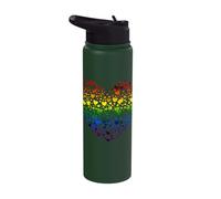 Rainbow Heart Made of Tiny Hearts LGBTQ+ Love Stainless Steel Insulated Water Bottle